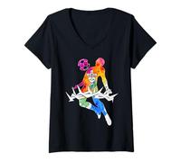 Femme Ballon de Football Religieux Jésus Christian Dieu T-Shirt avec Col en V