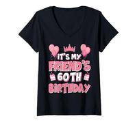Femme Ballons It's My Friend's 60th Birthday 1965 60 Years Old T-Shirt avec Col en V