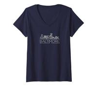 Femme Baltimore Charm City dans Le Maryland, Ambiance épurée et épurée T-Shirt avec Col en V