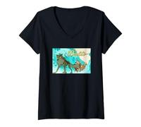 Femme Balto Forest Trail Sled Team Adventure T-Shirt avec Col en V
