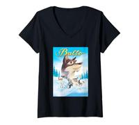 Femme Balto Movie Poster T-Shirt avec Col en V