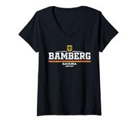 Femme Bamberg Germany/Deutschland T-Shirt avec Col en V