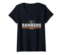 Femme Bamberg Germany/Deutschland T-Shirt avec Col en V