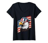 Femme Bandana Humoristique Aigle Patriotique fierté Mexicaine USA Femmes Hommes T-Shirt avec Col en V