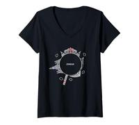 Femme Bangkok Tiny Planet avec des Temples et Monuments célèbres T-Shirt avec Col en V