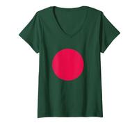 Femme Bangladesh - Drapeaux des Pays du Monde, Amateur de T-Shirt avec Col en V