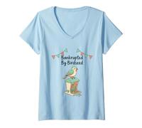 Femme Bankrupted by Bird Seed - Oiseau rétro Mignon pour Observer Les Oiseaux T-Shirt avec Col en V