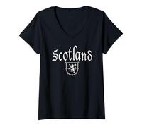 Femme Bannière Royale d'Écosse T-Shirt avec Col en V