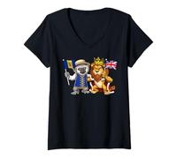 Femme Barbade Drapeau Britannique Origines Britanniques Barbade T-Shirt avec Col en V
