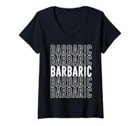 Femme Barbare T-Shirt avec Col en V