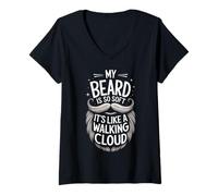Femme Barbe Ma Barbe est si Douce Que C'est comme Un Nuage Qui Marche T-Shirt avec Col en V