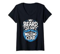 Femme Barbe Ma Barbe est si Douce Que C'est comme Un Nuage Qui Marche T-Shirt avec Col en V