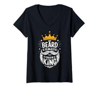 Femme Barbe Ma Barbe est si majestueuse qu'elle Pourrait être Une Reine T-Shirt avec Col en V