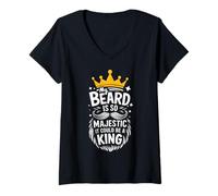 Femme Barbe Ma Barbe est si majestueuse qu'elle Pourrait être Une Reine T-Shirt avec Col en V