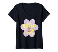 Femme Barbie - Bonjour Spring Flower T-Shirt avec Col en V