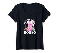 Femme Barbie - Ce n'est Pas Mon Premier rodéo T-Shirt avec Col en V