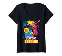 Femme Barbie - Club de Ski Vintage Rétro Hiver Fun T-Shirt avec Col en V