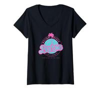 Femme Barbie Malibu Beach Californie T-Shirt avec Col en V