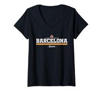 Femme Barcelona Spain T-Shirt avec Col en V