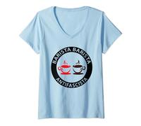 Femme Barista Barista Antifascista Antifascisme Tasses à café T-Shirt avec Col en V