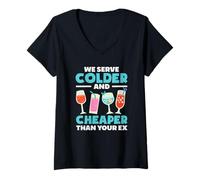 Femme Barman, Nous servons Plus Froid et Moins Cher Que Votre ex T-Shirt avec Col en V