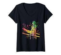 Femme Barres parallèles de Gymnaste pour garçons et Enfants T-Shirt avec Col en V