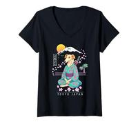 Femme Barzoï T-Shirt avec Col en V