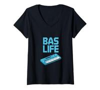 Femme Bas Life Drôle Rétro Synthétiseur Dire T-Shirt avec Col en V