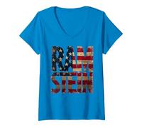 Femme Base AÉRIENNE Allemande DE Ramstein À KAISERSLAUTERN T-Shirt avec Col en V, Saphir, XL