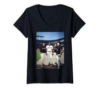 Femme Baseball : Dusty Baker, Giants de San Francisco, MLB, Michael Grecco T-Shirt avec Col en V