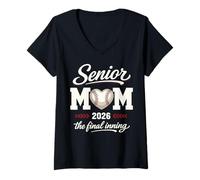 Femme Baseball Senior Mom 2026 Final Inning Senior Mama T-Shirt avec Col en V
