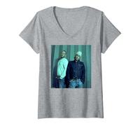 Femme Basement Jaxx Electro House Duo Red Alert par Andy Willsher T-Shirt avec Col en V