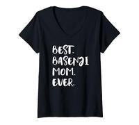 Femme Basenjis Terrier du Congo Best Basenji Mom Ever T-Shirt avec Col en V