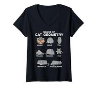 Femme Bases de la géométrie des Chats, Chaton Amusant, Kitty, mathématiques, Hommes, Femmes et Enfants T-Shirt avec Col en V