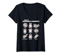 Femme Bases De La Géométrie du Chinchilla Professeur De T-Shirt avec Col en V