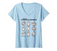 Femme Bases De La Géométrie du Chinchilla Professeur De T-Shirt avec Col en V