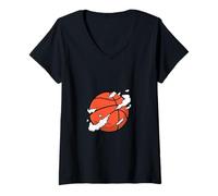 Femme Basket-Ball/Street Basketball/Hoop/Slam Dunk T-Shirt avec Col en V