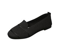 Femme Basket Mode Respirantes Décontractées Plates en Tricotée Respirante De Couleur Unie pour Dames Chaussures Running Marche Tennis Compensee Eté Chaussure Sport Blanches Barefoot Confortable