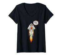 Femme Basketball in Space - Gravity Check WE Have Lift Off T-Shirt avec Col en V