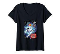 Femme Basketball in Space - Houston WE Have A Swish T-Shirt avec Col en V