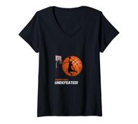 Femme Basketball invaincu T-Shirt avec Col en V
