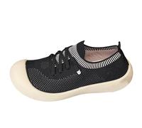 Femme Baskets Mode Chaussures Sport De Maman Respirantes Souples Et Légères Confortables Antidérapantes Décontractées Simples pour Femmes Chaussure Running Basket Hallux Valgus Mi Saison Le Noir 39