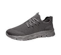 Femme Baskets Mode Chaussures Sport Décontractées pour Femmes Printemps-Été Style Fly Weaving Ajourée Et Talon Compensé Chaîne Métallique Chaussure Running Basket Fourré Respirante Basquettes Grey 36