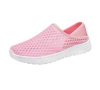 Femme Baskets Mode Chaussures Sport Printemps Décontractées Tendance Border Plus One Foot on Mesh Shoes pour Maman Mi Saison Semelle Antidérapante Barefoot Orthopédiques Femmes Ete Basket De Et Rose