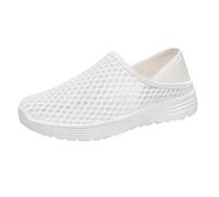 Femme Baskets Mode Chaussures Sport Printemps Décontractées Tendance Border Plus One Foot on Mesh Shoes pour Maman Basket Running De Marche Orthopédiques Femmes Sportive Été Course Confortable Blanc
