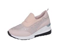 Femme Baskets Mode Chaussures Sport Strass Cuir Tissu Patché Semelle Épaisse Talons Compensés De Décontractées Pieds Larges Femmes Confortables Tennis Chaussure Basket Course Running Marche