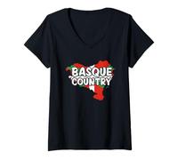 Femme Basque Country Euskadi Euskal Herria Basque Flag País Vasco T-Shirt avec Col en V