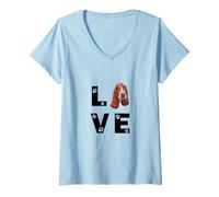 Femme Basset Hound Chien Love Cadeau T-Shirt avec Col en V