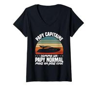 Femme Bateau Capitaine Drôle Papy Capitaine mais Plus Cool Bateaux T-Shirt avec Col en V