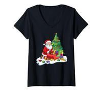 Femme Bâtiment de Noël Brique Maître Brique Builder T-Shirt avec Col en V